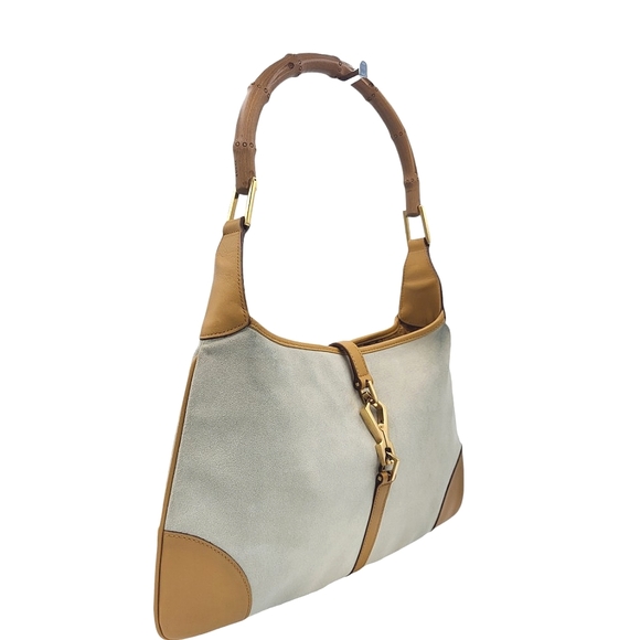 SOLD! Gucci Jackie Hobo Bag with Bamboo Handle Suede Leather - Picture 3 of 15